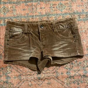 Brown Corduroy Women Shorts